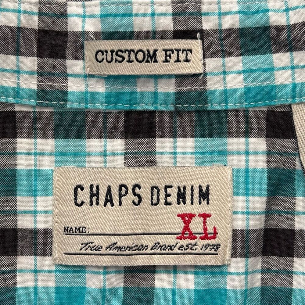 Chaps Denim Men's XL Plaid Short Sleeve Button-Up Shirt Multicolor - Picture 2 of 6